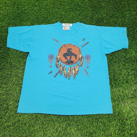 Vintage Native-American Shirt L/XL 23x27 End-Of-Trail - Picture 1 of 12